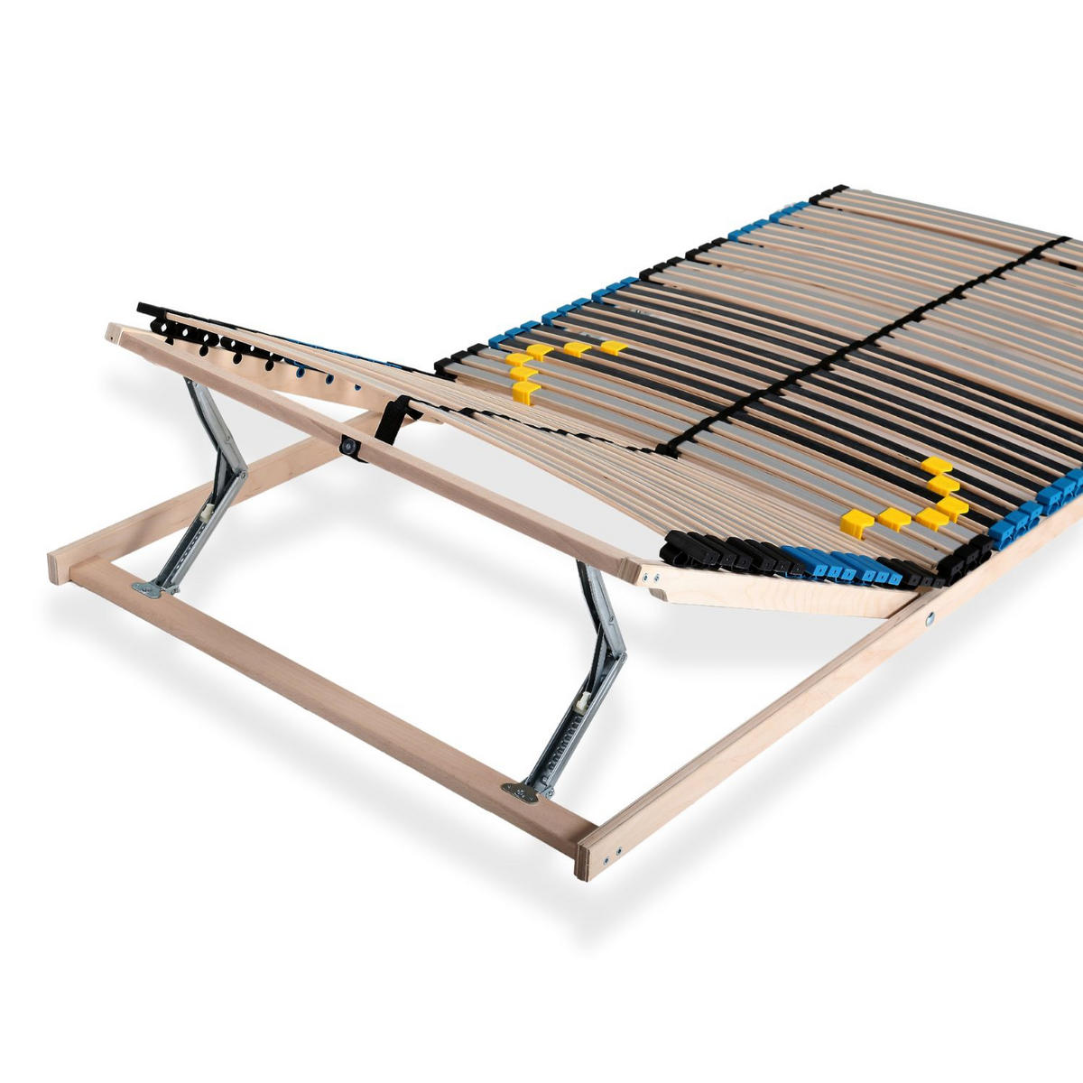 LATTENROST Comfort 90x200 cm mit verstellbaren Kopfteil, 7 Zonen, 42 Latten, individueller Härtegrad - Birkefarben/Buchefarben, Holz (90/200cm) - Sleepneo