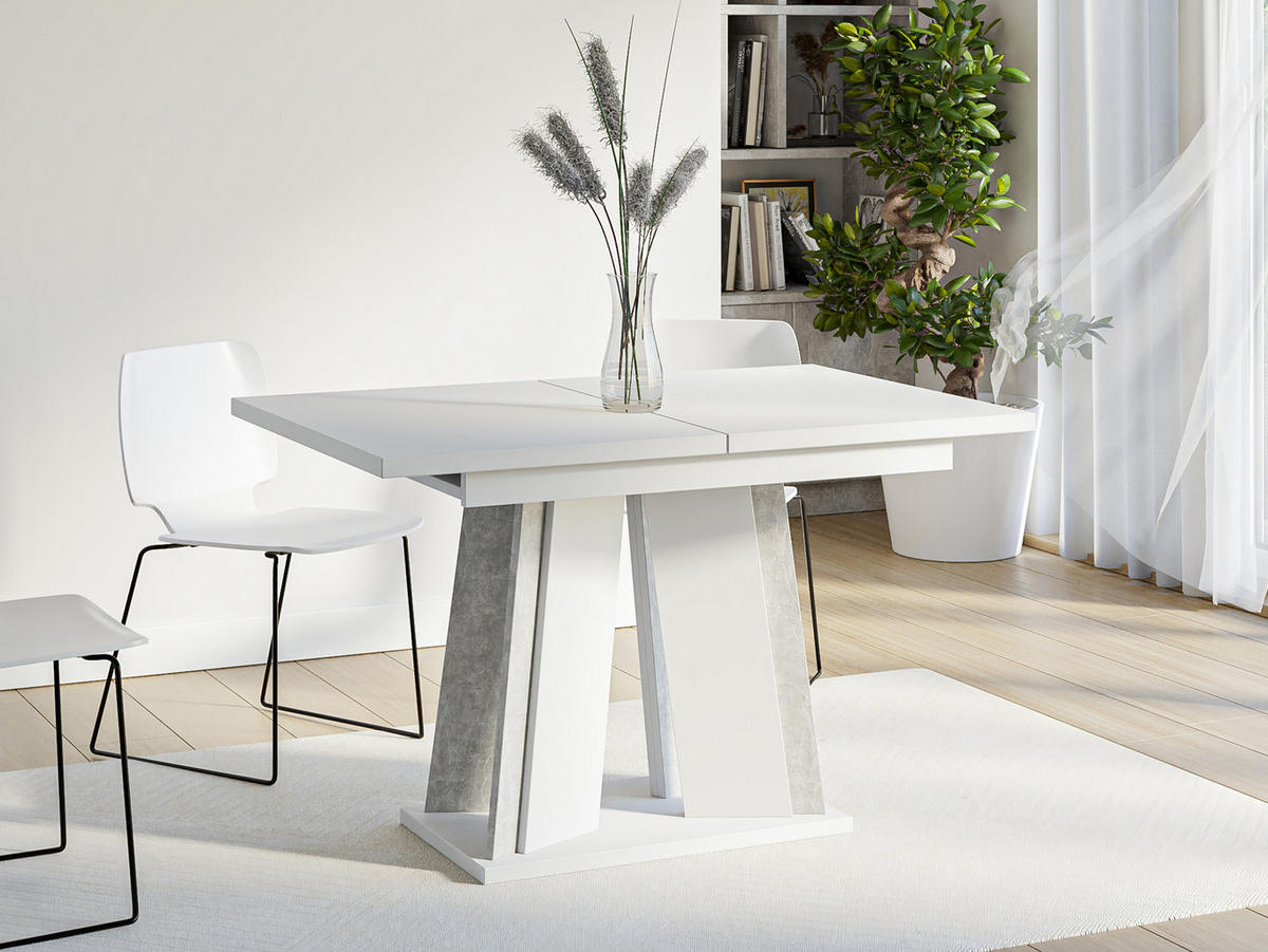 ESSTISCH ausziehbar Doha - Weiß Hochglanz, Holzwerkstoff (80/120/75cm) - MIRJAN24