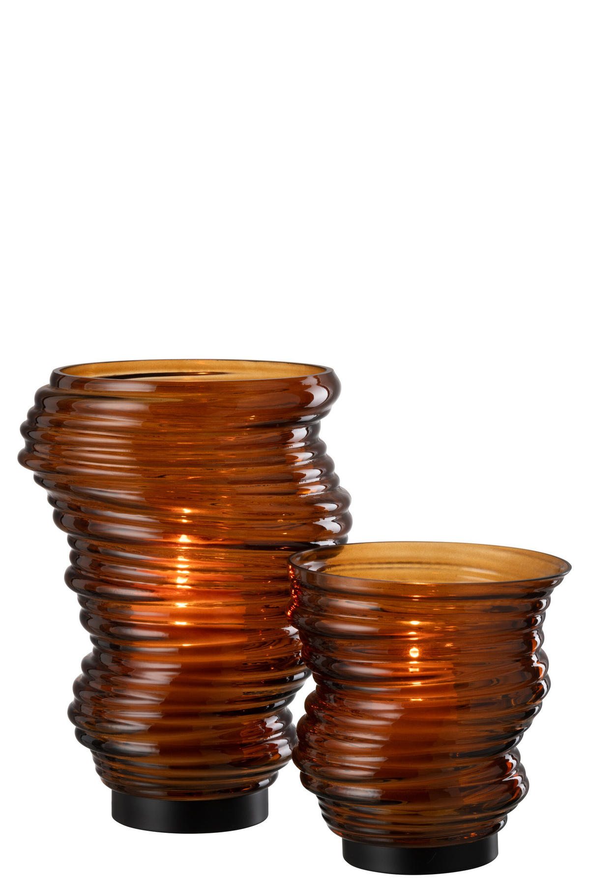 VASE TORNADI - Glas - Braun - L - Ø 20 cm - Braun, Glas (27.5cm) - J-Line