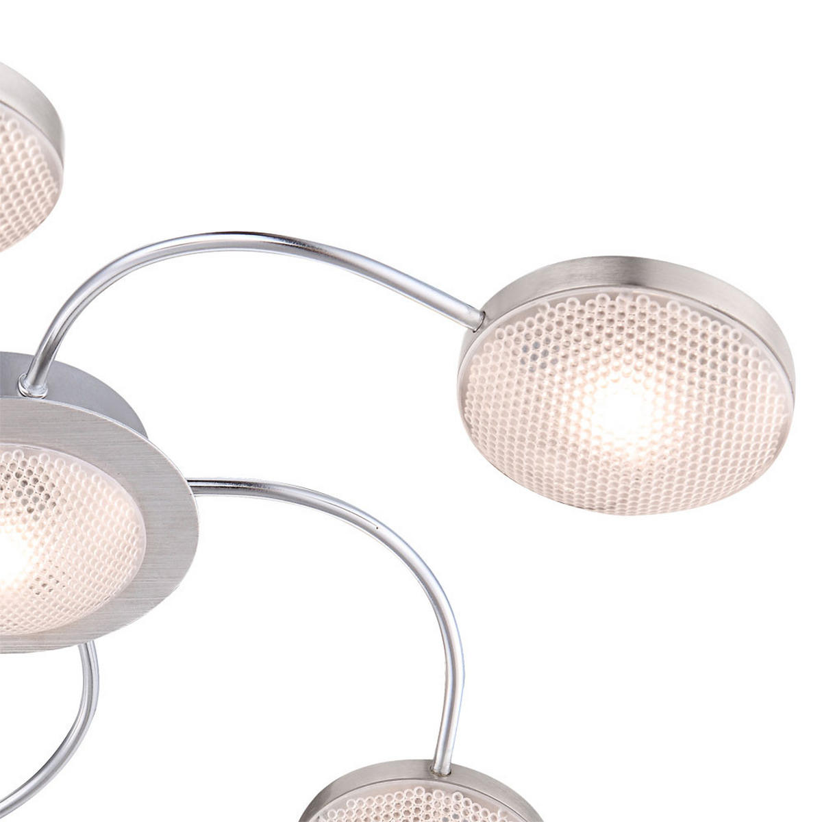 LED DECKENLEUCHTE TINA Nickel Matt Silber - Silberfarben, Metall (43/43/6cm) - Globo Lighting