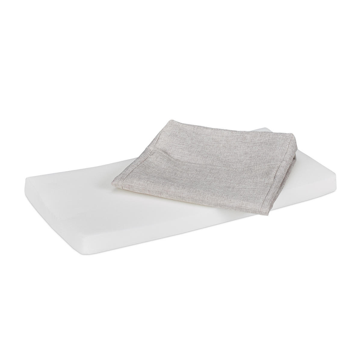 SITZBANK - Weiß, Holzwerkstoff/Textil (72/44/35cm) - Relaxdays