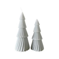 WEIHNACHTSKERZEN SET, 2 pieces Grau 8/8/21 cm - Grau, Naturmaterialen (8/21/8cm) - Mobili Rebecca