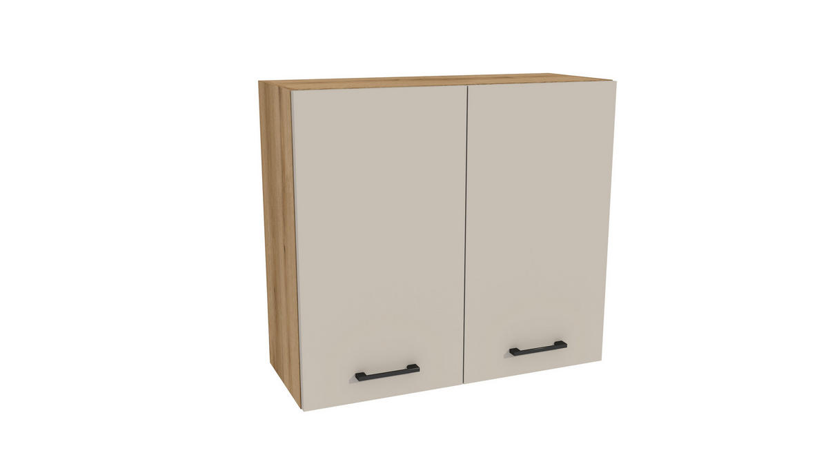 KÜCHENZEILE 260 cm mit Arbeitsplatte - SIMPLY Z7 - in Kaschmir Matt / Eiche - Kaschmir/Schwarz, Holz/Holzwerkstoff (260/212/53cm)