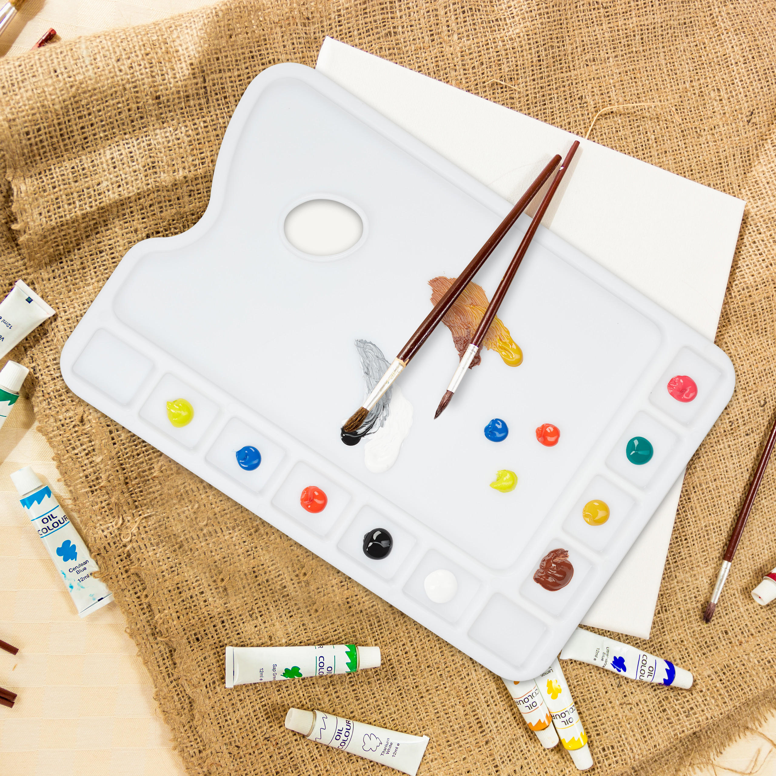 MISCHPALETTE - Weiß, Kunststoff (33.5/1/23cm) - Relaxdays