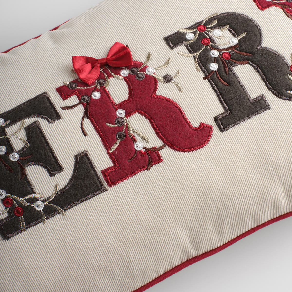 KISSENBEZUG Lettea, 60x30cm, Weiß, Weihnachten Kissenhülle, Weihnachtsdeko, Christmas, Weihnachtsmotiv Sofakissen Dekokissenbezuge - Rot, Kunststoff (60/30cm) - home&you