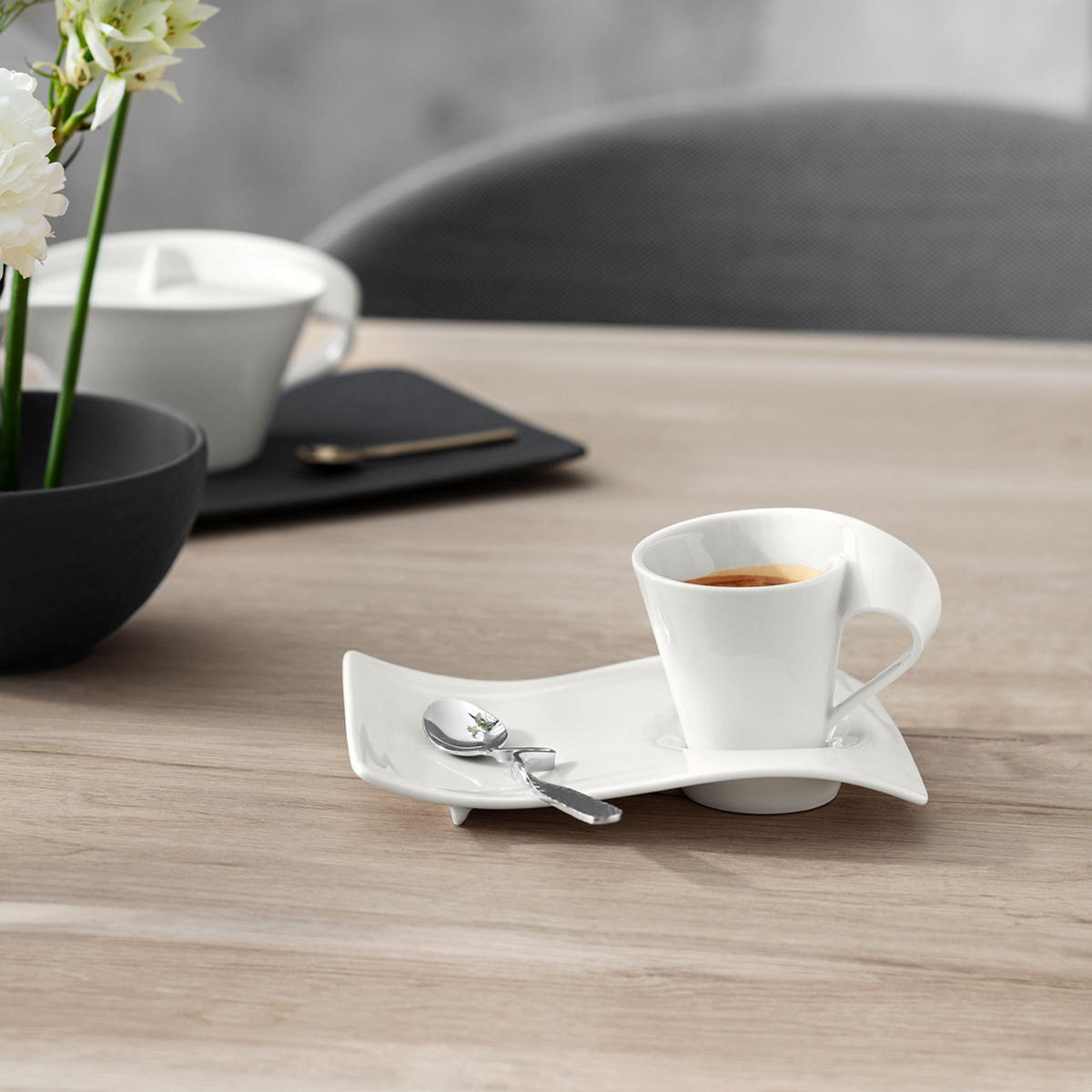 ESPRESSOSET NewWave Caffè weiß 3er Set - Weiß, Keramik/Metall (0.08L) - Villeroy & Boch