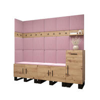 GARDEROBEN-SET 196/210/45,6 - Pink/Schwarz, Holz/Kunststoff (210/196/45.6cm) - Abiks Möbel
