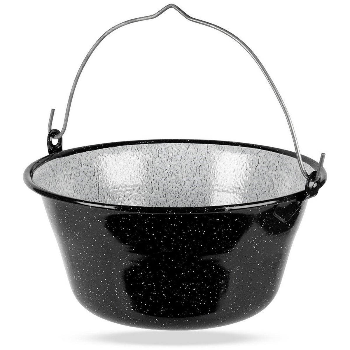 HÄNGEKESSEL ungarisch Emaille 7,5 l Schwarz - Schwarz, Metall (33/14.5/38.5cm) - Orion 