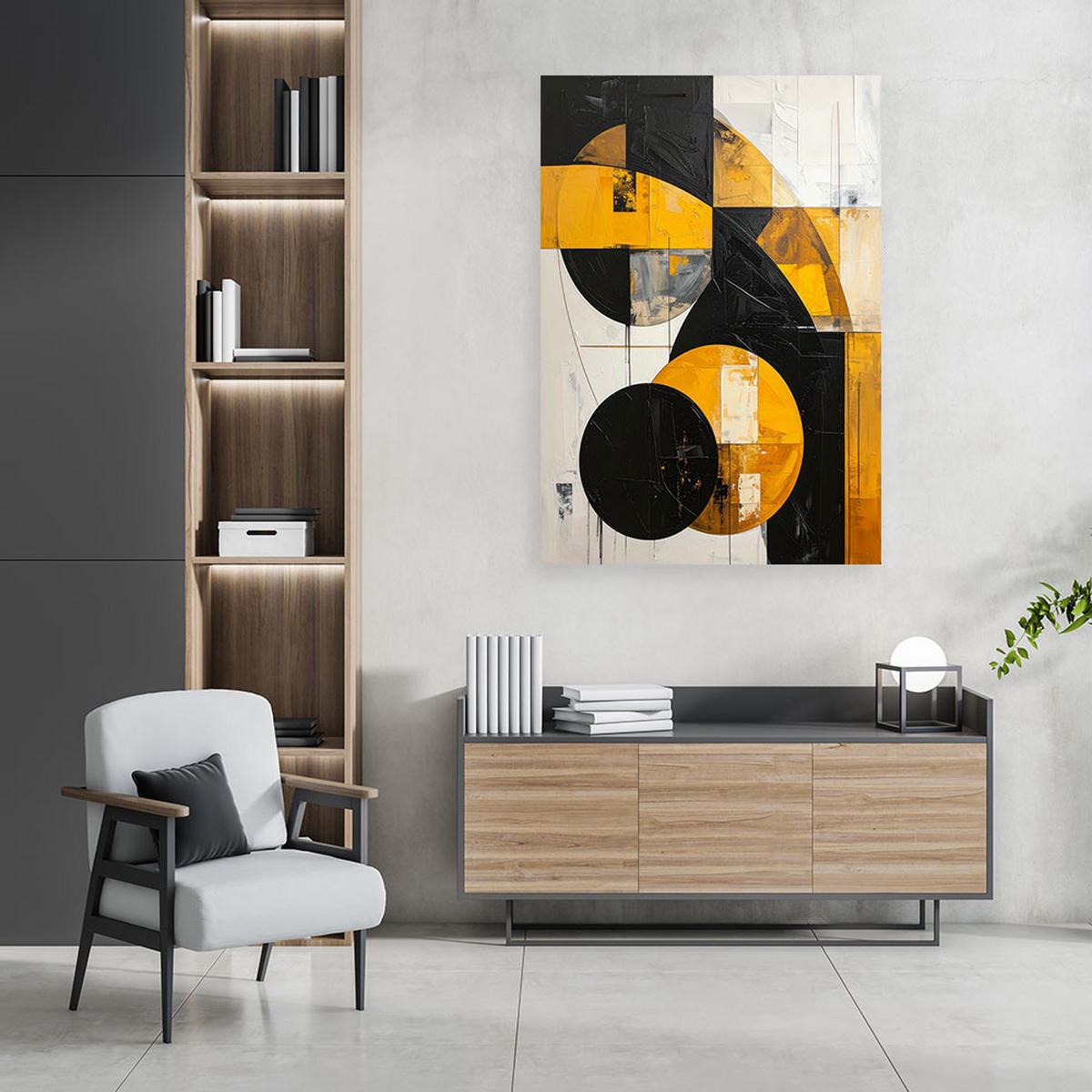 LEINWANDBILD 3D und geometrisch 70x100cm - Gelb, Textil (70/100cm) - Feeby