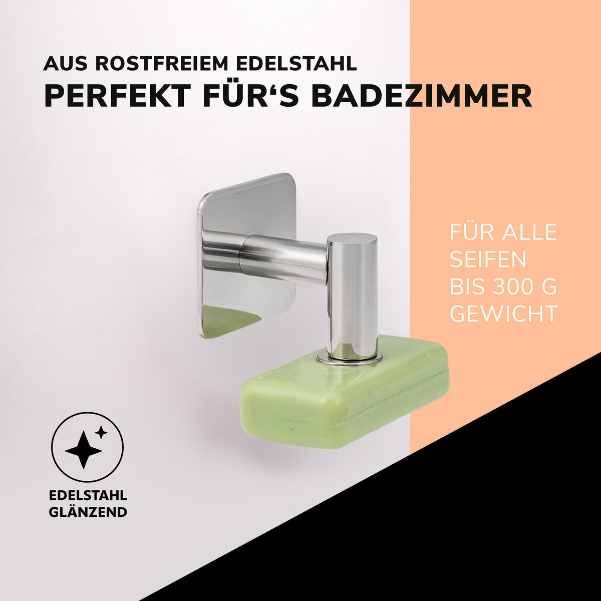 MAGNET SEIFENHALTER 2er Set, Edelstahl - Edelstahlfarben, Metall (5.7/5.7/6cm) - bremermann