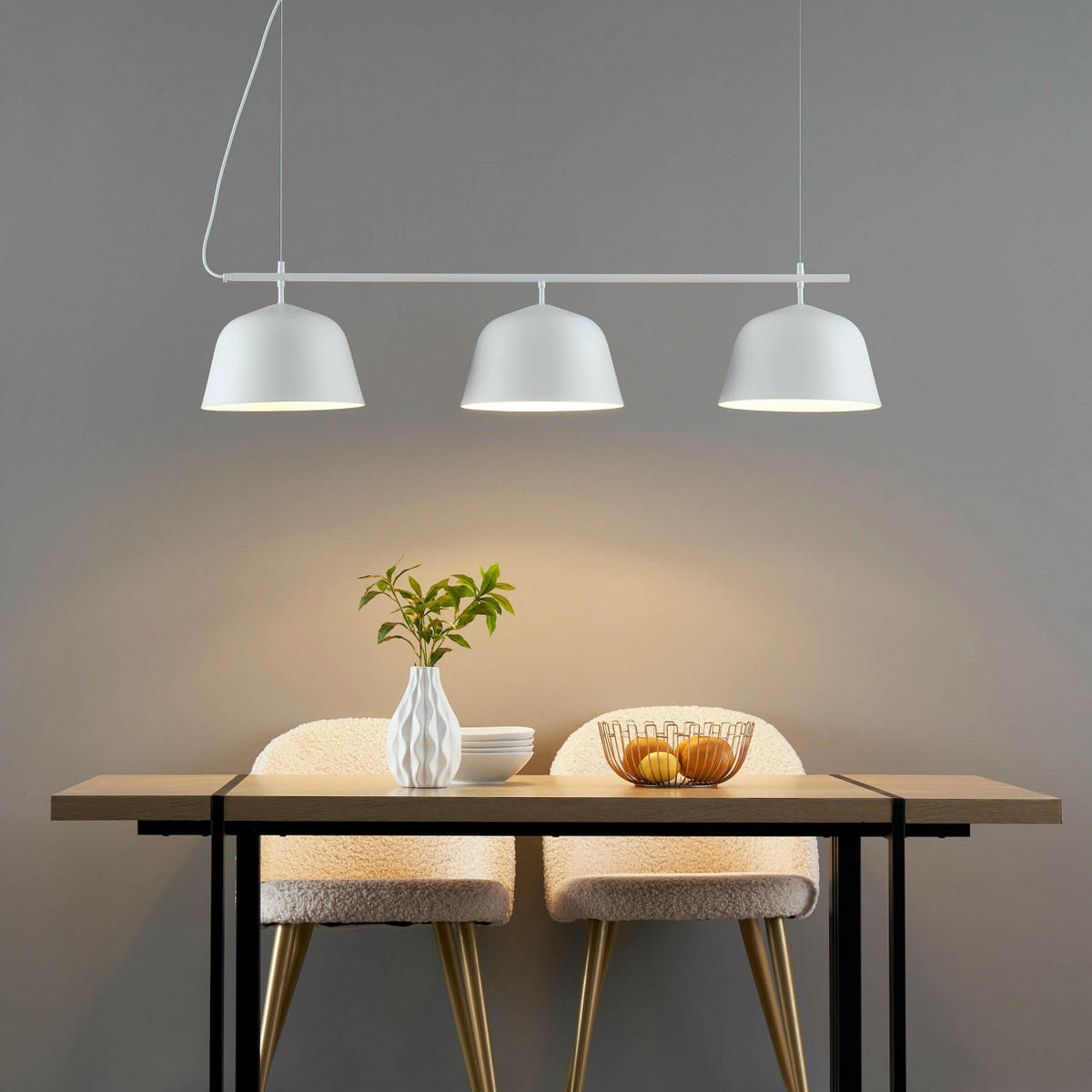 HÄNGELEUCHTE Oviedo, Weiß, 126cm - Weiß, Metall (126/126/25cm) - KOSILUM