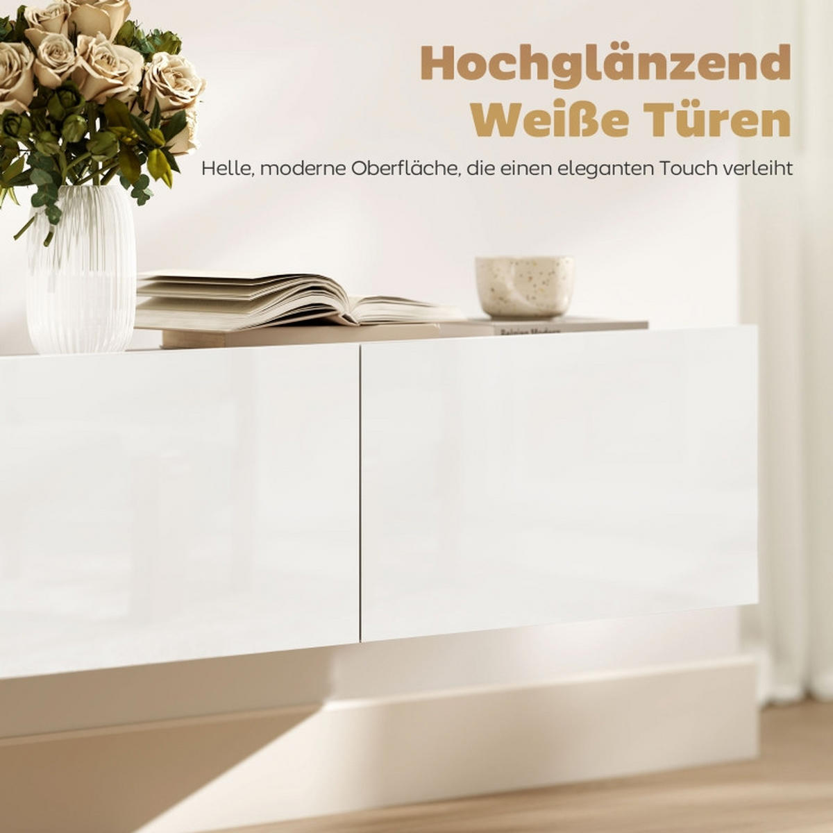 LOWBOARD DE-40500 Hängend mit 3 Schubladen und Soft-Close Weiß - Weiß, Holzwerkstoff (180/29.8/31.5cm) - ComfortXL