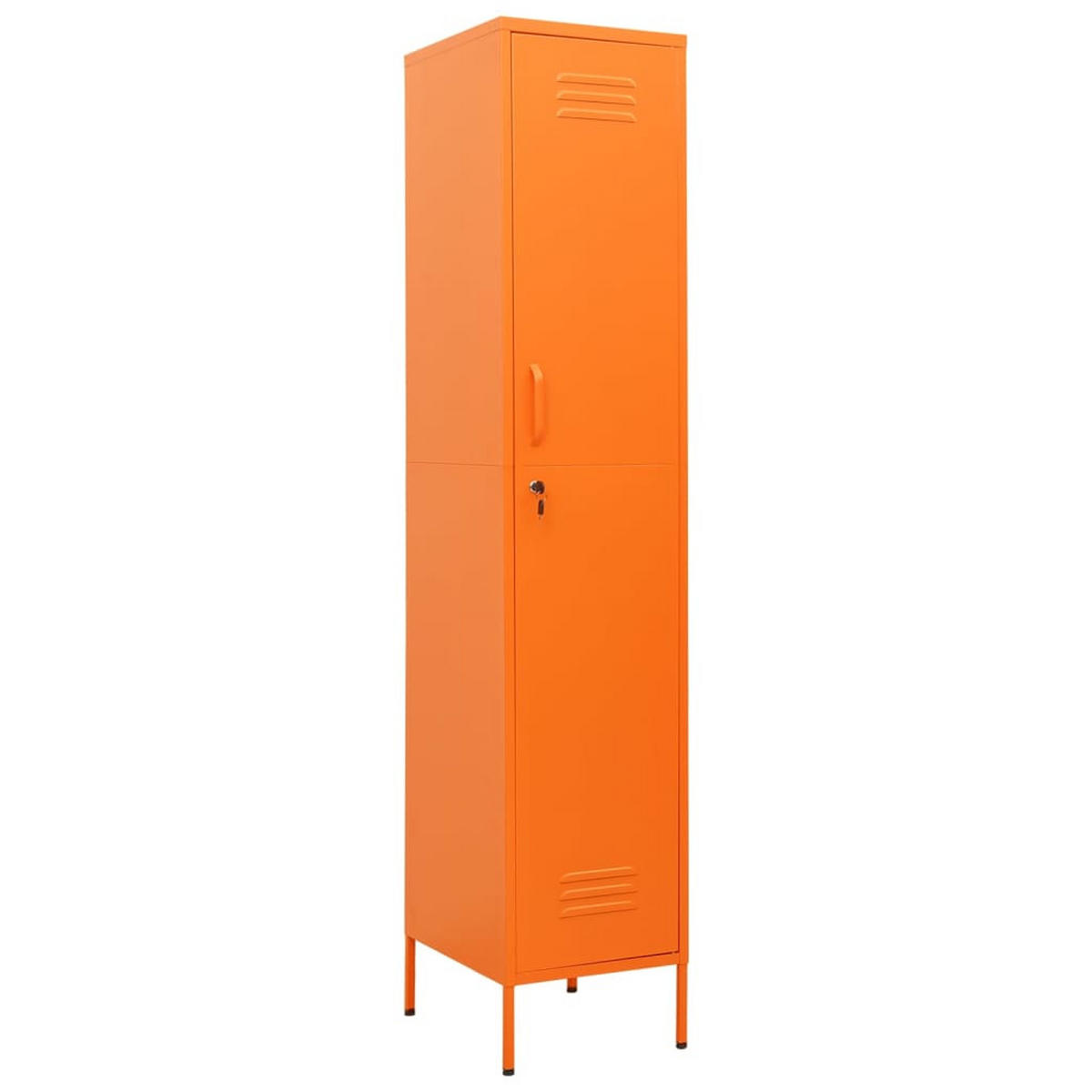 SCHLIESSFACHSCHRANK mit 5 Fächern, 35/46/180 cm, aus Stahl, in Orange - Orange, Metall (35/180/46cm) - vidaXL