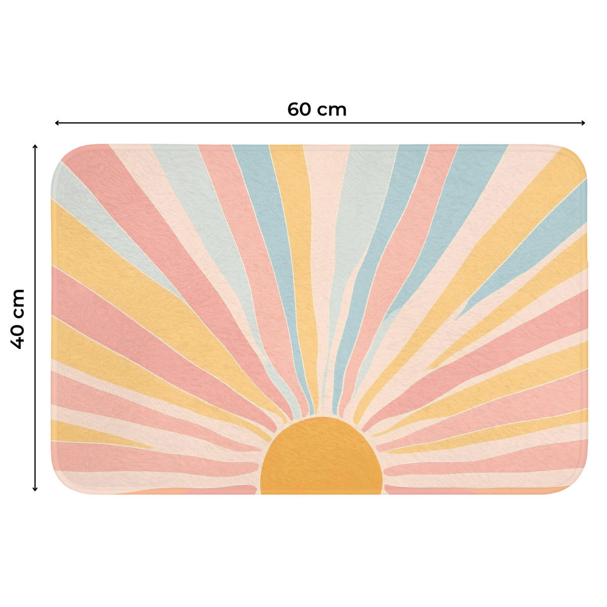 WC PŘEDLOŽKA Ilustrace - Slunce - Pastelové barvy 60x40 cm - pastelově modrá, textil/plast (60/1cm) - OnlyWow