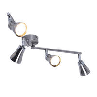 LED DECKENLEUCHTE GROSETTO Silber matt - Silberfarben, Metall (62.5/8/16cm) - Globo Lighting