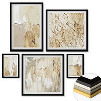 WANDBILDER 5er-Set - 50x50 cm & 20x30 cm & 40x60 cm Schwarzer Rahmen - Retro-Blumenmuster aus verschiedenen Städten - Schwarz, Kunststoff (40/60cm) - ArtPrintCave