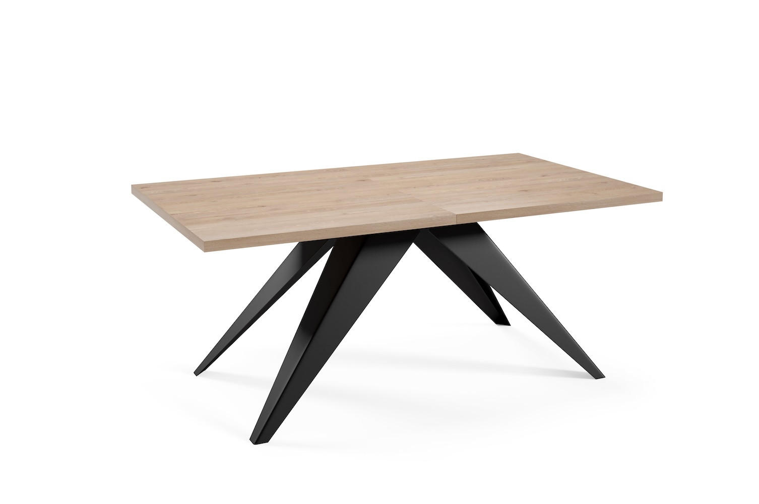 ESSTISCH Vento Davos Eiche trüffelbraun / Schwarz 160/260 / 90 / 76cm - Trüffeleichefarben/Schwarz, Holz/Holzwerkstoff (160/90/76cm) - Feldmann-Wohnen