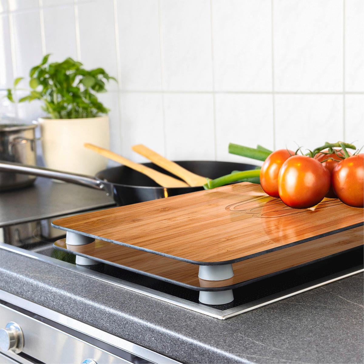 HERDABDECKPLATTEN aus Glas Lunch 52/30 cm - Braun, Glas (30/52cm) - Wenko