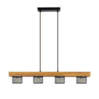 PENDELLEUCHTE Torvik 82/10/150 cm - Schwarz/Braun, Holz/Metall (82/10/150cm) - ZMH