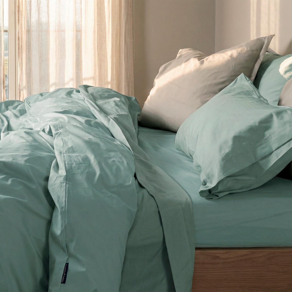 BETTBEZUG basic 220x220 cm (komfortgrösse) minze - Mintgrün, Textil (220/220cm) - Happy Friday