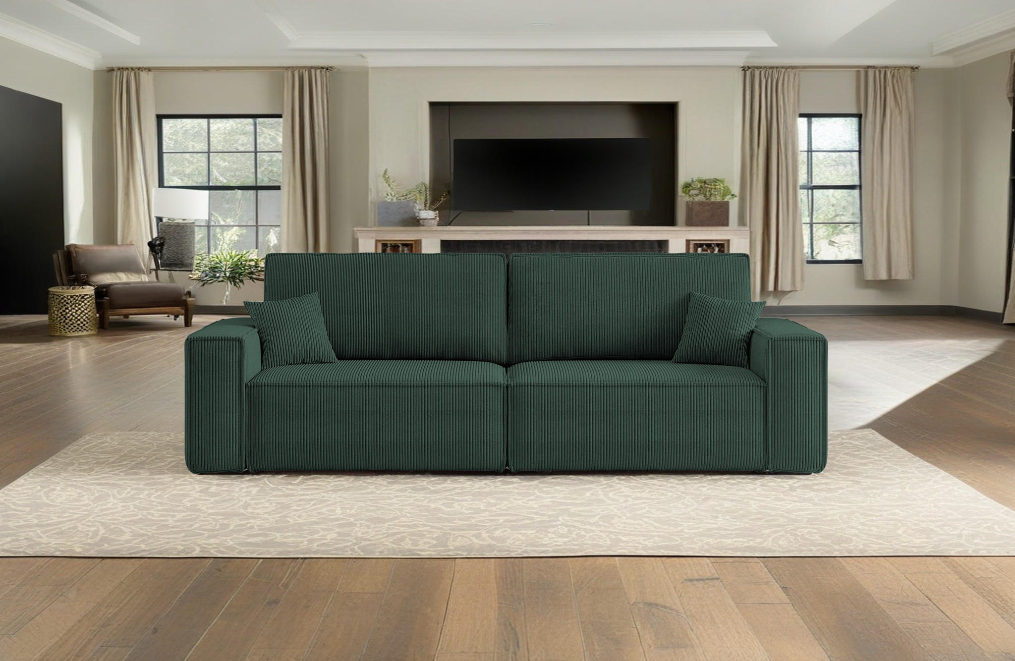 SCHLAFSOFA BEST und Bettkasten Stoff Poso Grün - Grün, Holz (246/83/98cm) - Kaiser Möbel