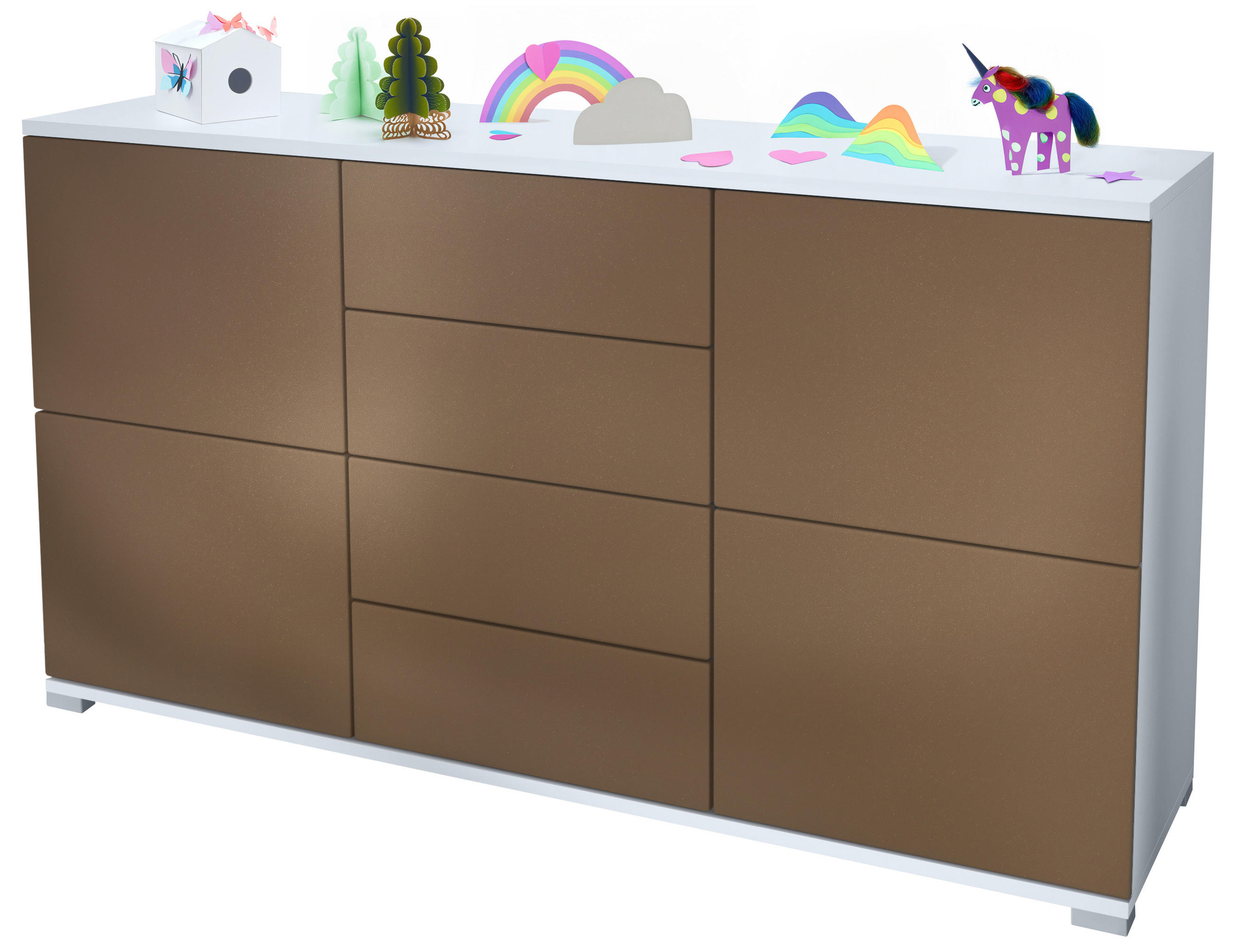 SIDEBOARD Rova Bronze Optik - Bronzefarben, Holzwerkstoff (138.5/75.5/35cm) - Vladon