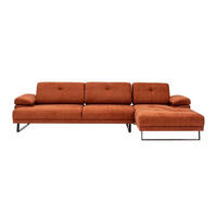 ECKSOFA mit verstellbarer Rückenlehne - Anthrazit/Schwarz, Textil/Metall (174/314cm) - myHomelando