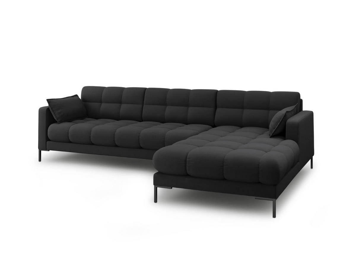ECKSOFA rechts Mamaia aus strukturiertem Stoff dunkelgrau 5 Sitzplätze - Dunkelgrau, Textil (185/293cm) - Micadoni