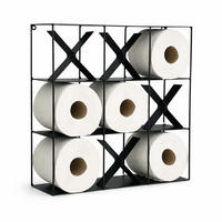 TOILETTENPAPIERHALTER Wand Tic Tac Toe Metall Schwarz 40/10/40 cm - Schwarz, Metall (40/40/10cm) - DanDiBo