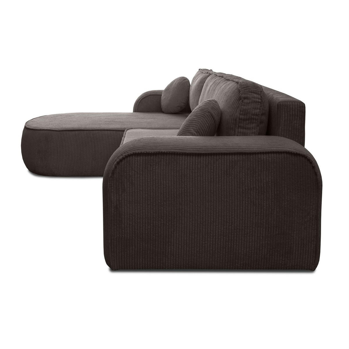 ECKSOFA VENUS mit Schlaffunktion und Bettkasten, Poso 04 - Braun, Textil (275/178cm)