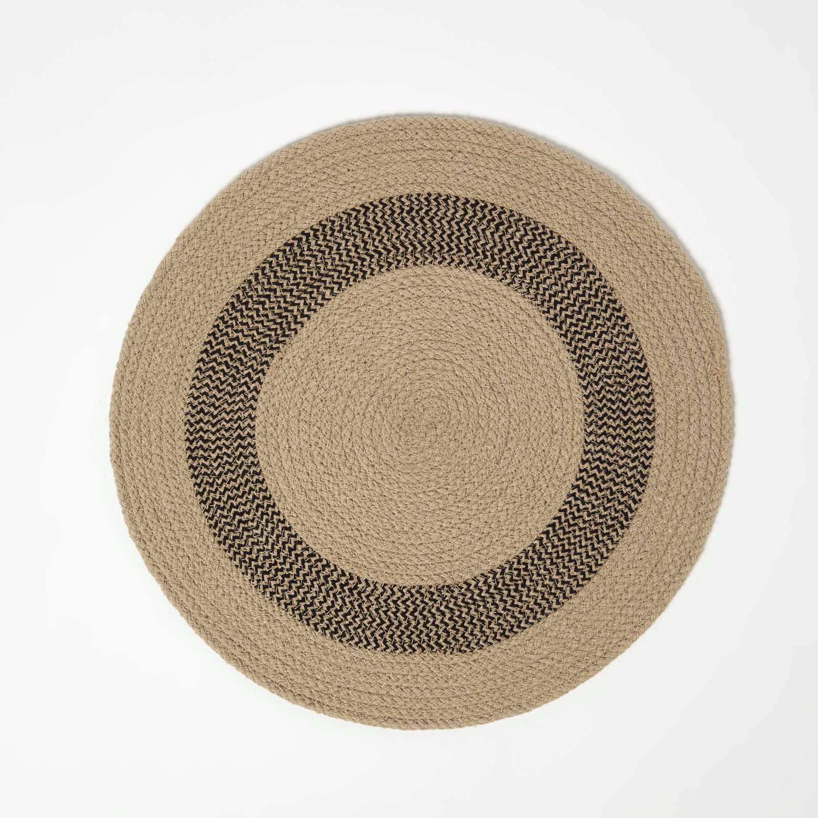 TISCHSET rund im 4er-Set 40 cm, schwarz-natur aus Baumwolle - Schwarz/Braun, Textil (40/40cm) - Homescapes