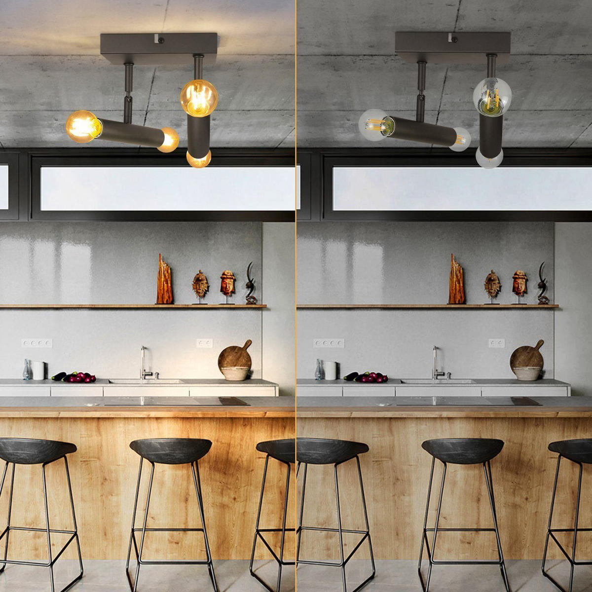 DECKENLEUCHTE Dogge 15/15/15 cm - Schwarz, Metall (15/15/15cm) - Nettlife