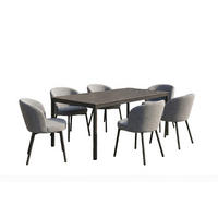GARTEN-ESSGRUPPE INDUS 7ER SET Grau Keramik, Flachgewebe - Grau, Keramik - KAWOLA