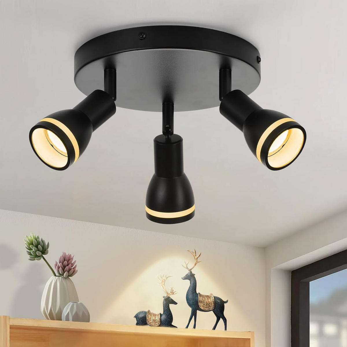 STRAHLER Fabelhaft 3-flammig 20/20/15.7 cm - Schwarz, Metall (20/20/15.7cm) - ZMH