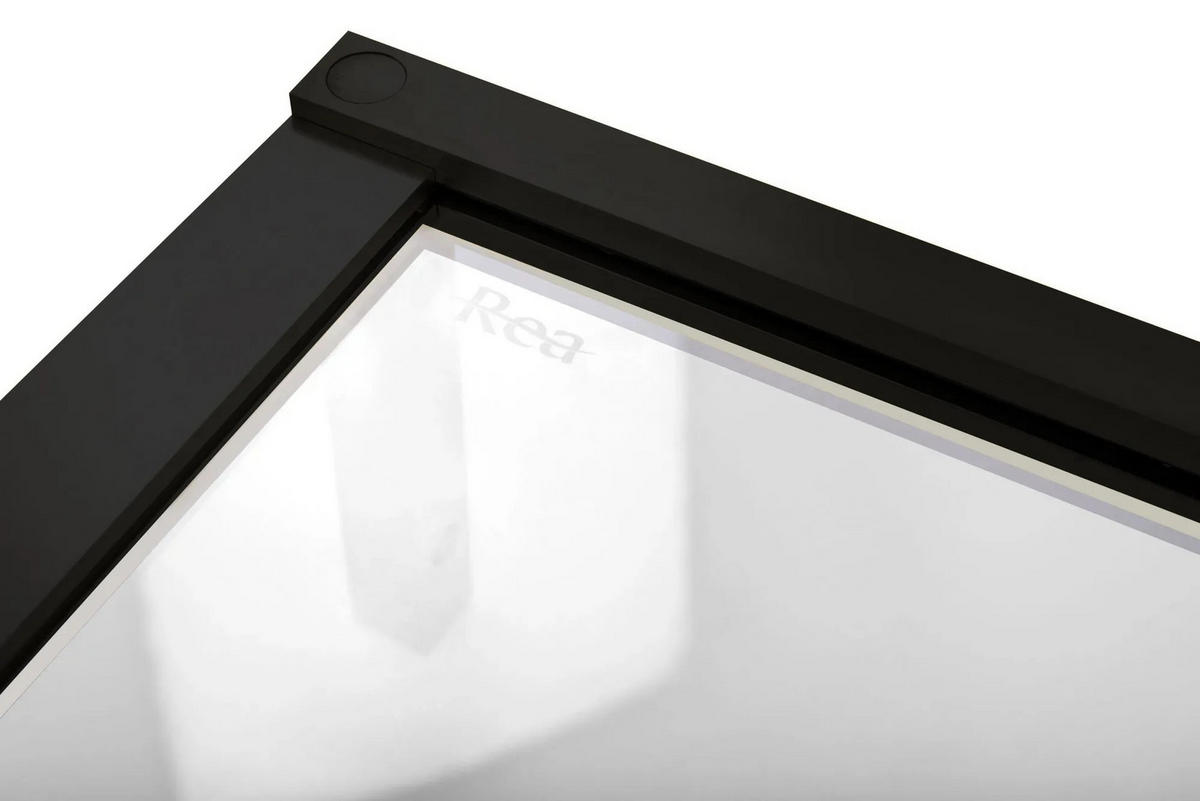 DUSCHTÜR Rea Hugo 80 Black - Schwarz, Glas (80/200.5cm) - REA