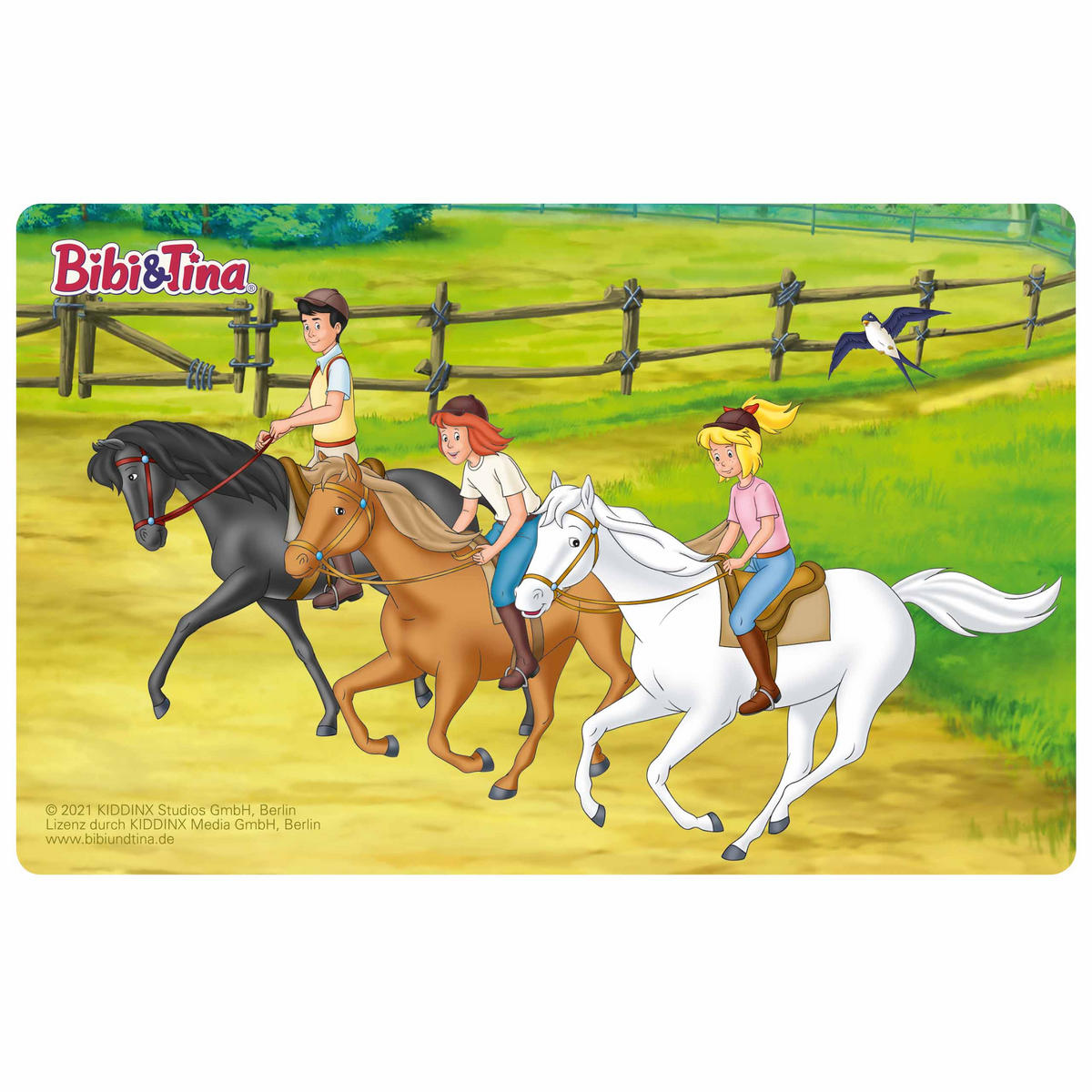 BROTDOSE Bibi & Tina Pferde Blau 17,5 x 12,8 x 6,9 cm - Blau, Kunststoff (17.5/6.9/12.8cm) - United Labels