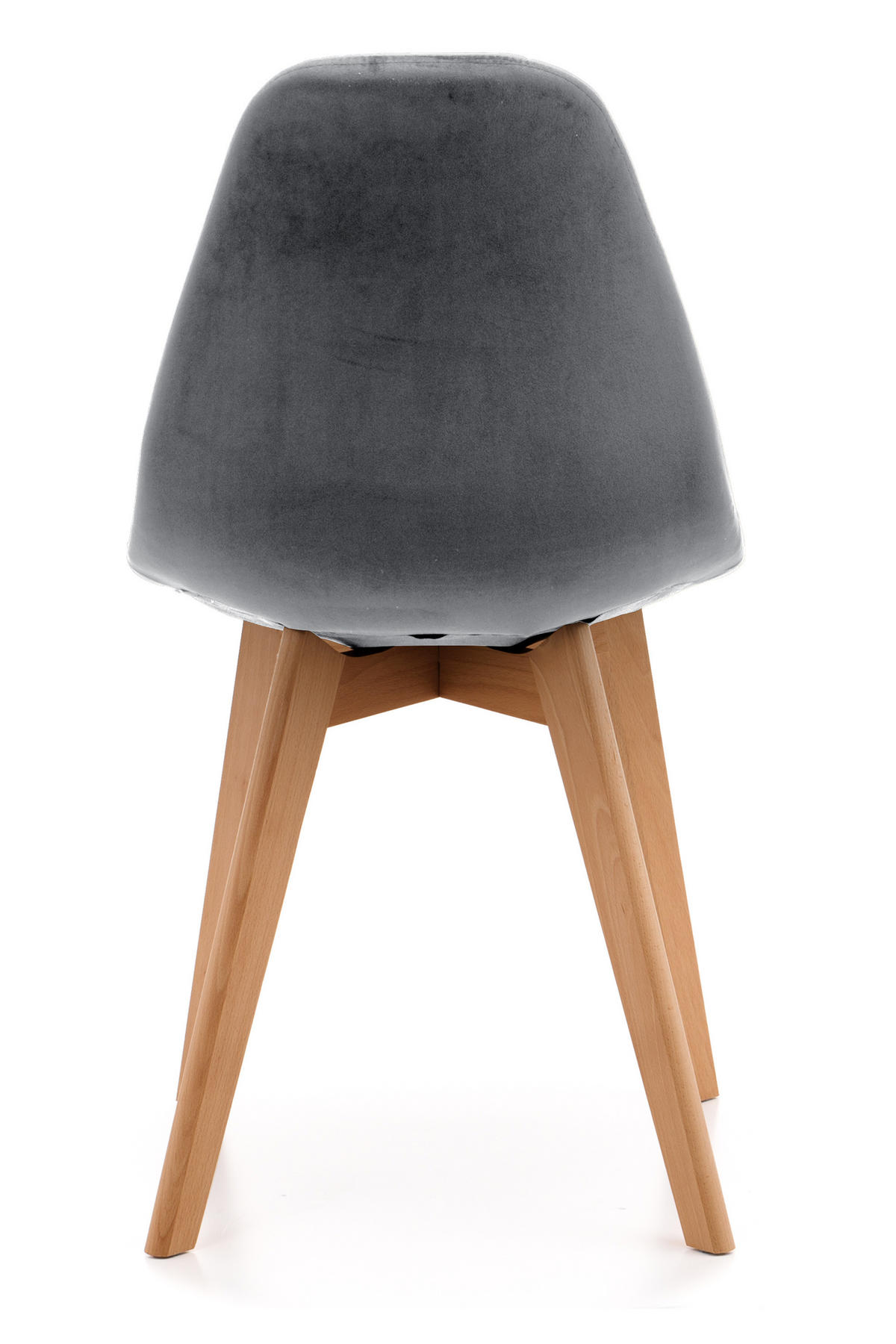 STUHL VEGAS im skandinavischen Stil - grau - Samt Velours - Naturfarben/Grau, Holz/Kunststoff (47/86/42cm) - NEW HOME