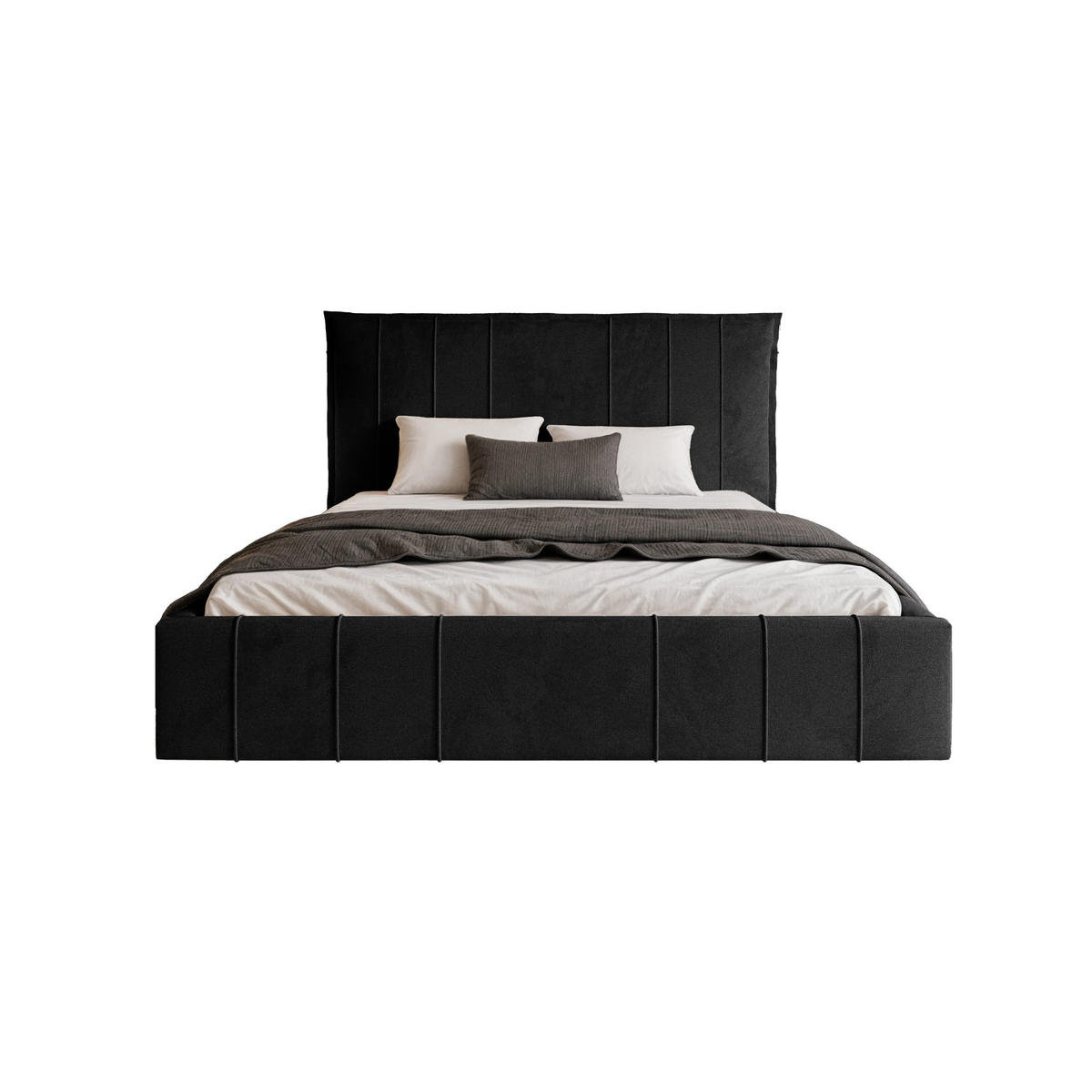 POLSTERBETT Acate 140x200 cm, Schwarz - Schwarz, Textil (140/200cm) - Fedve