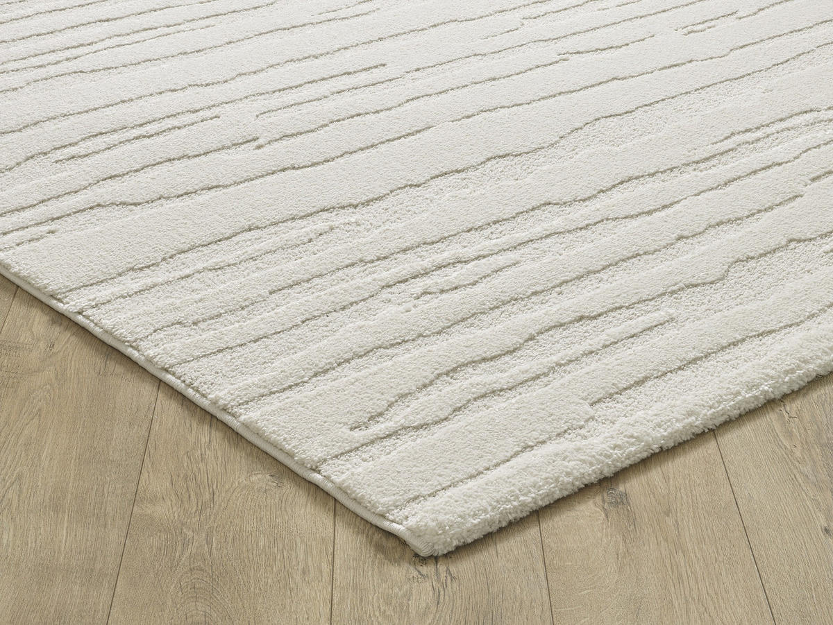 KURZFLORTEPPICH Abstrakt CETINA Polypropylen Creme 160 x 230 cm - Beige, Textil (160/230cm) - KADIMA DESIGN