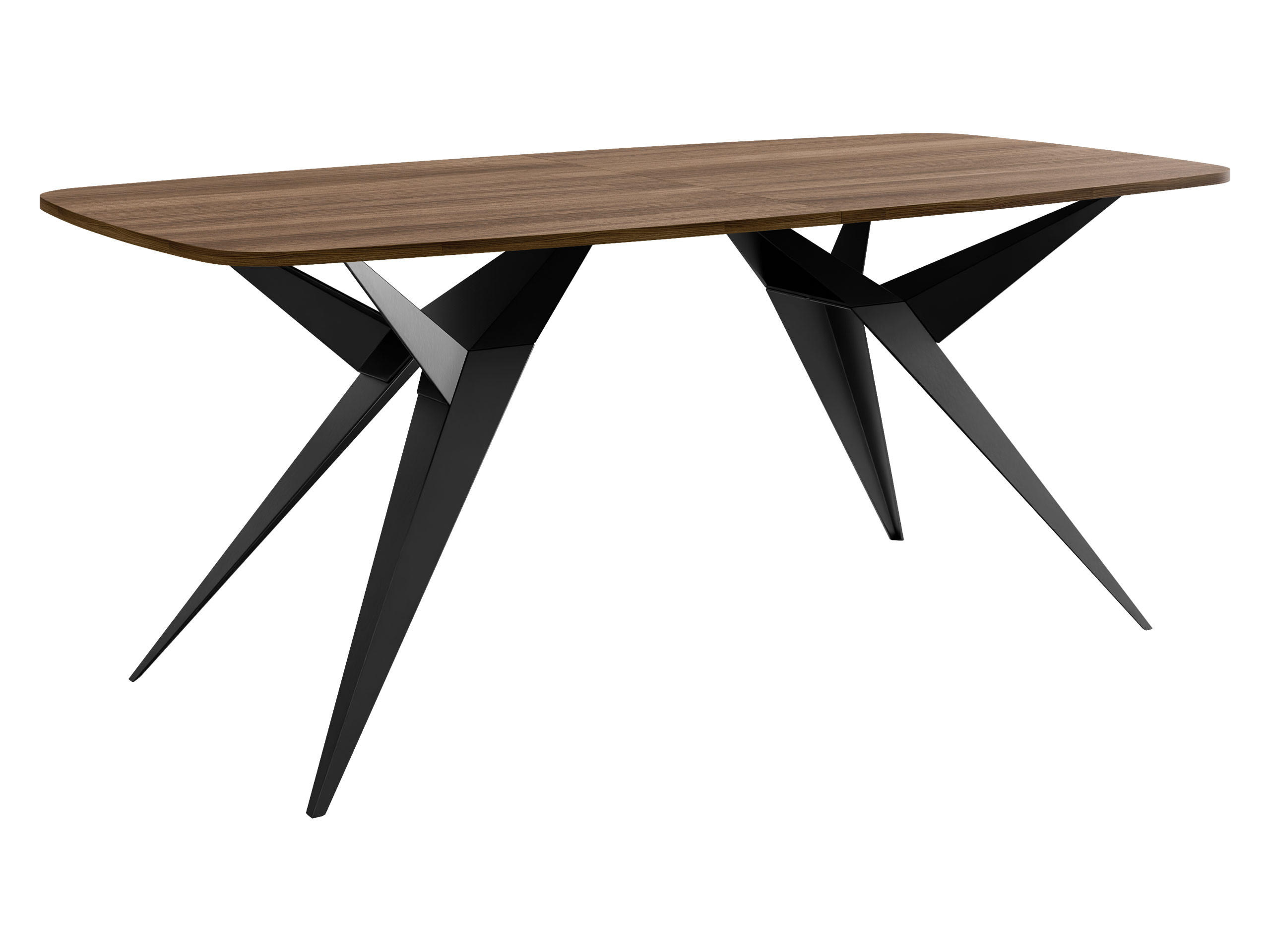 ESSTISCH ausziehbar Axis - Nussbaumfarben/Schwarz, Holzwerkstoff/Metall (90/160/76cm) - MIRJAN24