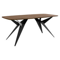 ESSTISCH ausziehbar Axis - Nussbaumfarben/Schwarz, Holzwerkstoff/Metall (90/160/76cm) - MIRJAN24