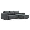 ECKSOFA mit Schlaffunktion Strukturstoff Stoff Grau - Schwarz/Grau, Kunststoff/Textil (290/185cm) - Makamii