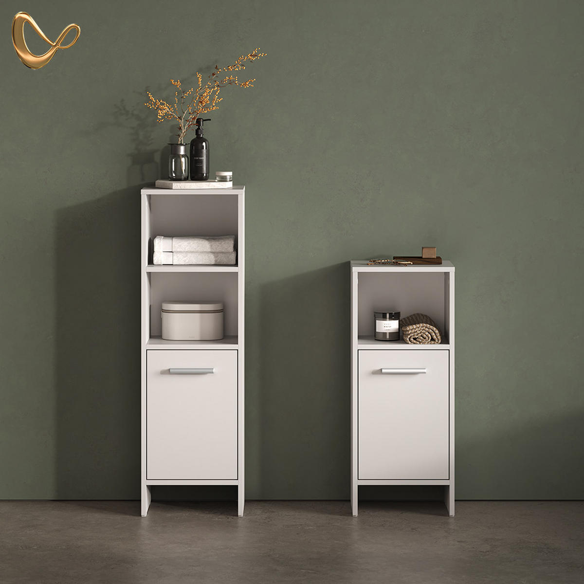 BADMÖBEL-SET Amalfi Weiß 2 Teile - Weiß, Holzwerkstoff (33.8/108.2/26.3cm) - Livinity®