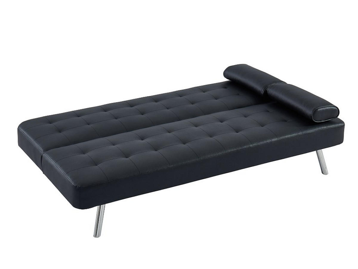SCHLAFSOFA - 2 Personen - Kunstleder - Schwarz - - Schwarz, Leder (186/76/83cm) - Vente-Unique