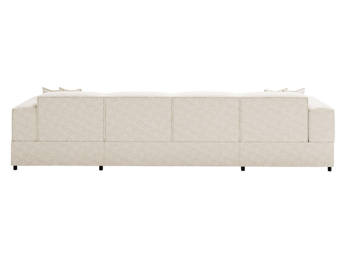 WOHNLANDSCHAFT Santos U Boucle - Schwarz/Naturfarben, Holzwerkstoff/Kunststoff (320/79/166cm) - MIRJAN24