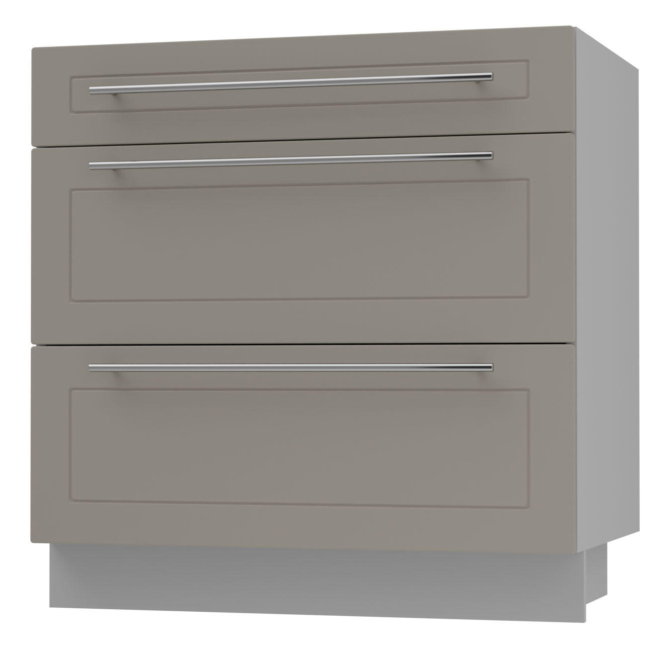 SCHUBLADENUNTERSCHRANK Kvantum D3A/80 80 / 50 / 82cm - Beige/Grau, Holz/Holzwerkstoff (80/82/50cm) - Feldmann-Wohnen