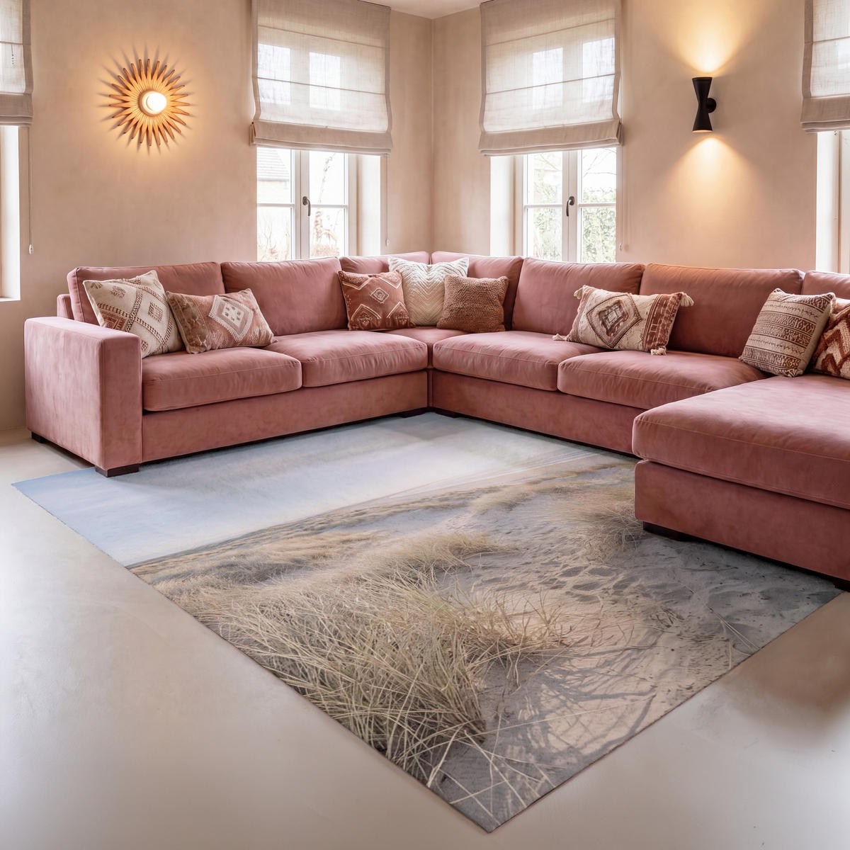 KOBERCE - Duny - Pláž - Béžová - 150x230 cm - piesková, textil/plast (150/0.4cm) - OnlyWow