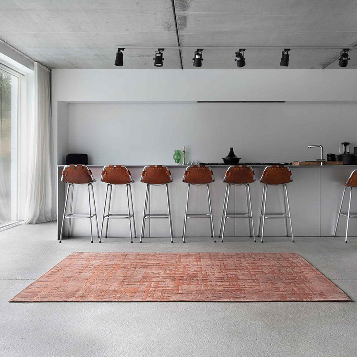 TEPPICH Za Copper Structures Baobab 140/200 cm - Pink, Kunststoff/Textil (140/200cm) - Louis De Poortere