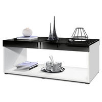 COUCHTISCH Pure Tischplatte und Blenden in Schwarz Hochglanz - Schwarz Hochglanz, Holzwerkstoff (58/104/40.5cm) - Vladon