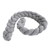 BETTUMRANDUNGSSCHUTZ geflochtene Bettschlange aus Cord, 150 cm, Grau - Grau, Textil - MeowBaby